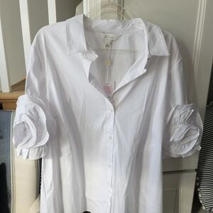 Lilly Pulitzer White Collared Button Shirt